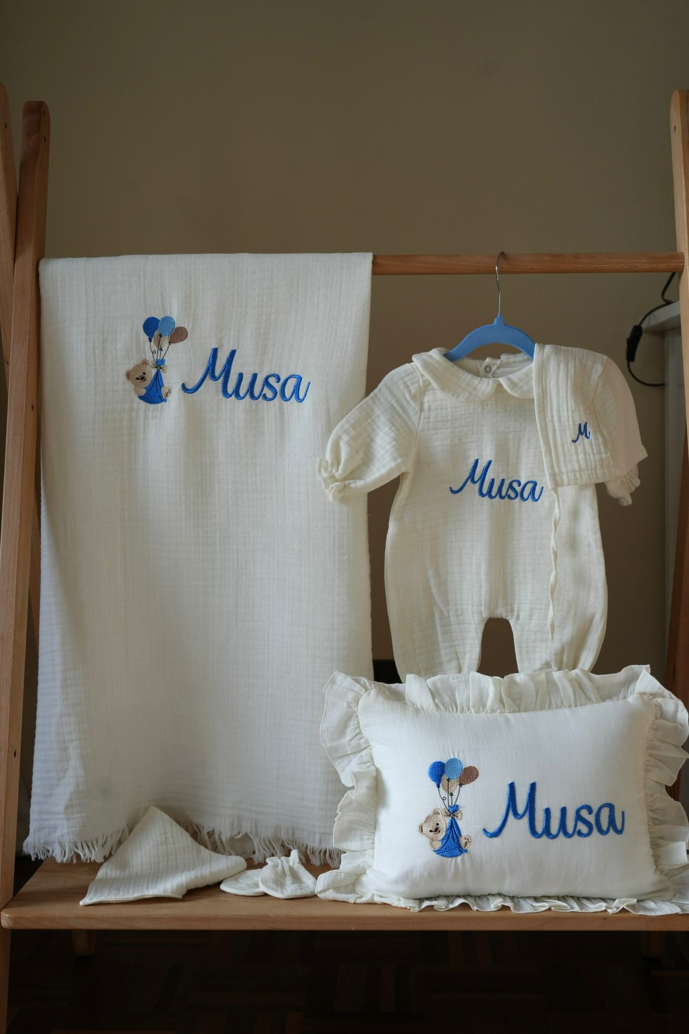 Ballon Musselin Neugeborenen Set – 6-teilig