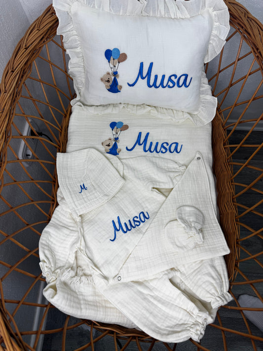 Ballon Musselin Neugeborenen Set – 6-teilig